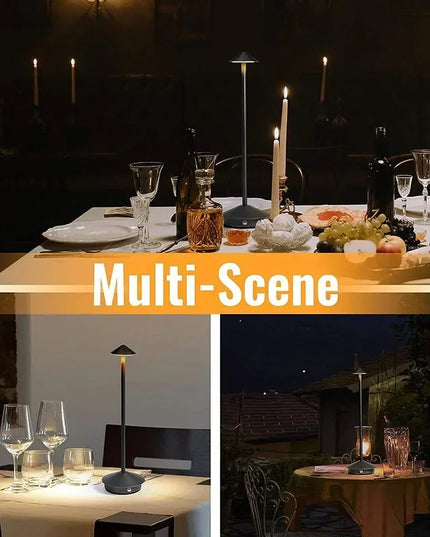 Cordless Table Lamps Rechargeable LED Desk Lamp Outdoor Waterproof Portable Touch Dimmable NightLight for Restaurant DiningHome