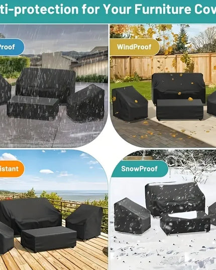 4pcs/Set Patio Furniture Covers, Heavy Duty Waterproof Outdoor Furniture Covers, Rattan Outdoor Furniture Windproof