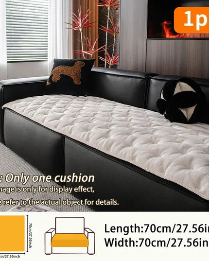 Sofa cushion with a light luxury feel for all seasons 2025 new flannel straight row anti slip sitting cushion