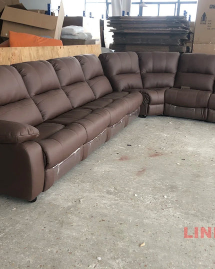 Luxury Oversized Sectional Recliner Sofa with Chaise Lounge – Home Electric Theater Seating, Genuine Leather – for Cinema Room