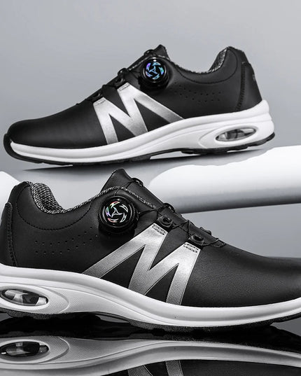 Golf Shoes Air Cushion Men Sports Running Driving Shoes Breathable Lightweight Comfortable Athletic Nonskid Rotating Sneakers