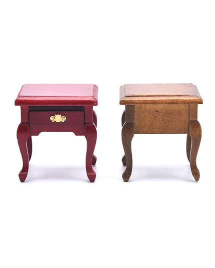 Dollhouse Miniature Furniture Wooden Bedside Drawer Table Nightstand Cabinet