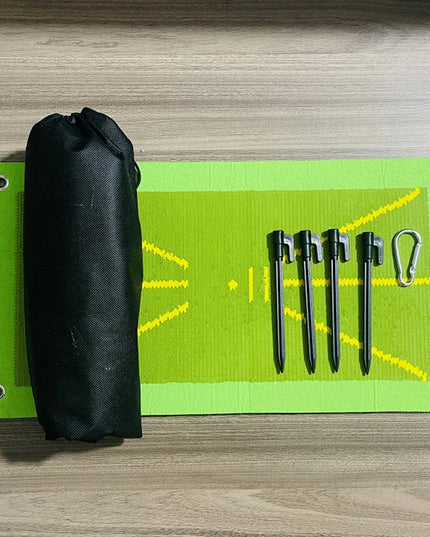 Golf Practice Mat, Indoor And Outdoor Golf Hitting Mat, Golf Training Auxiliary Mat Mat + 4 Floor Nails + 1 Hook