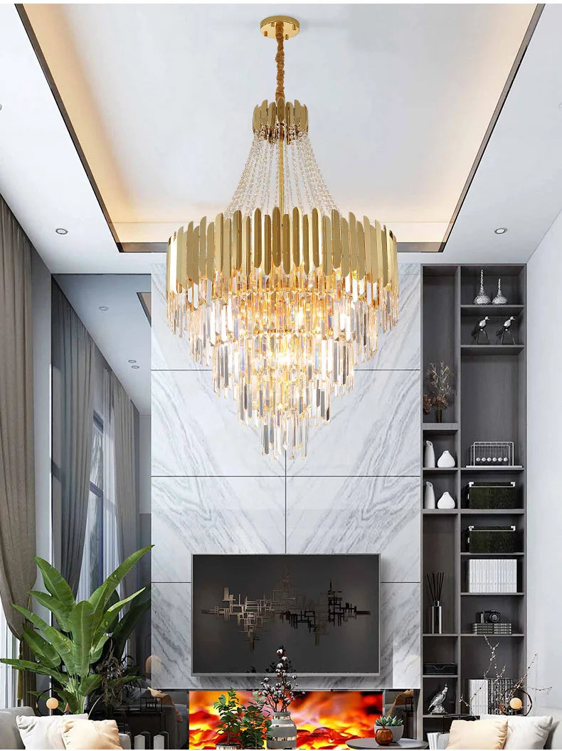 Modern Chandeliers for Living Room Chandelier Luxury Crystal Chandelier Ceiling Lights Lustre Salon Loft Pendant Lighting Lamps