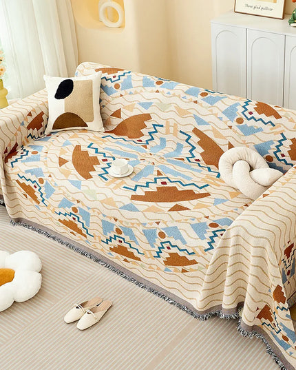 Sofa Towel  with Full Coverage Ins Cream Wind Cotton Yarn Camping Blanket Sofa Cushion Cover All  Season Universal All Inclusive
