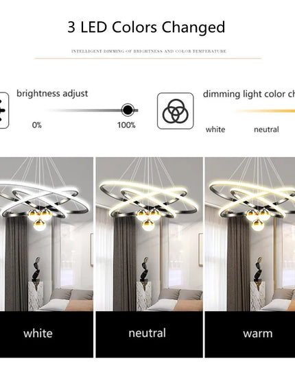 Modern led dining room chandeliers simple ring chandelier living bedroom Lights home indoor lighting decorative Pendant Lamps
