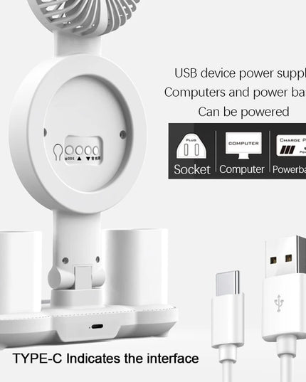 Rechargeable Led Table Lamp for Study Desk Lamp Reading Light Led Night Light with Fan Led Clock Dispaly Reading Desk Light