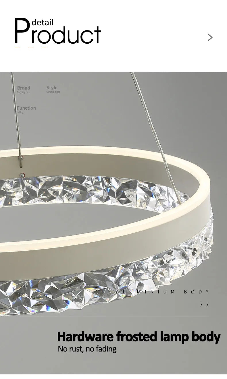 Modern LED Chandelier For Living Room Dining Room Bedroom Study Ring Ceiling Pendant Lamp Lustre Room Decorative Lighting Lamp