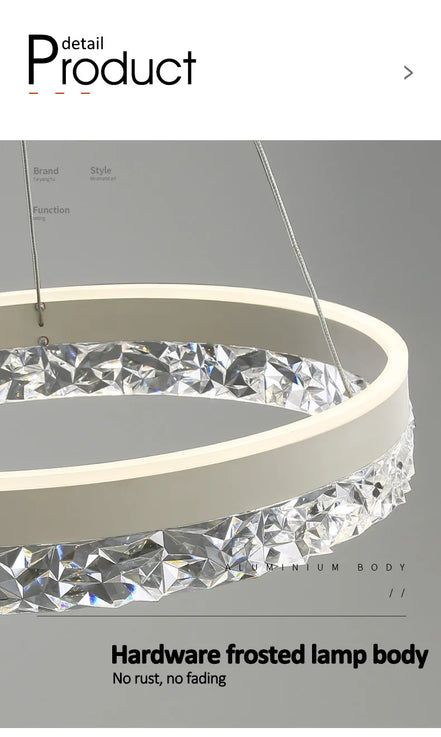 Modern LED Chandelier For Living Room Dining Room Bedroom Study Ring Ceiling Pendant Lamp Lustre Room Decorative Lighting Lamp