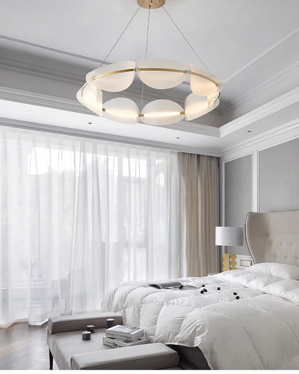 Modern leaf chandelier luxury designer Acrylic ring light Dining Room Home Bedroom Kitchen Hanging Lights Decor sofa living room