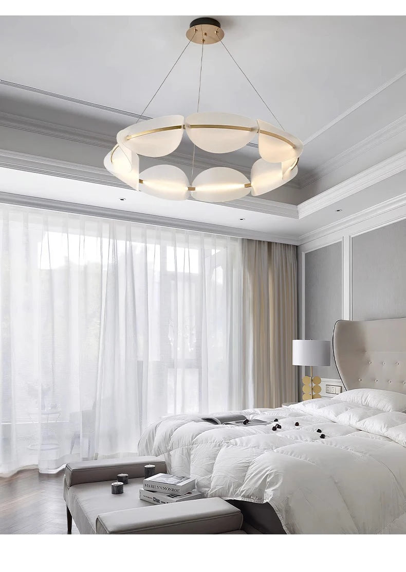 Modern leaf chandelier luxury designer Acrylic ring light Dining Room Home Bedroom Kitchen Hanging Lights Decor sofa living room