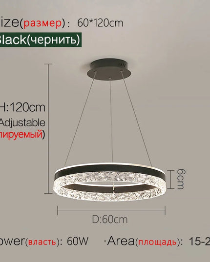 Modern LED Chandelier For Living Room Dining Room Bedroom Study Ring Ceiling Pendant Lamp Lustre Room Decorative Lighting Lamp