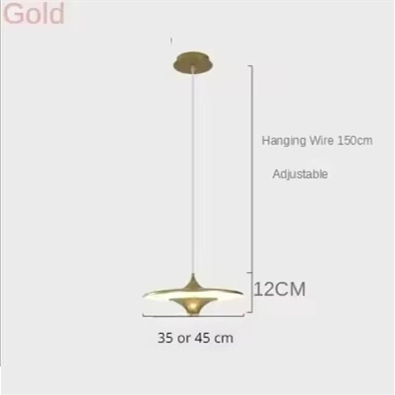 Modern Restaurant LED Chandelier Ceiling Pendant Light Dining Table Hanging Lamp Home Decor 1 Head UFO Indoor Lighting Fixture