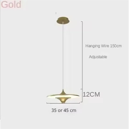 Modern Restaurant LED Chandelier Ceiling Pendant Light Dining Table Hanging Lamp Home Decor 1 Head UFO Indoor Lighting Fixture