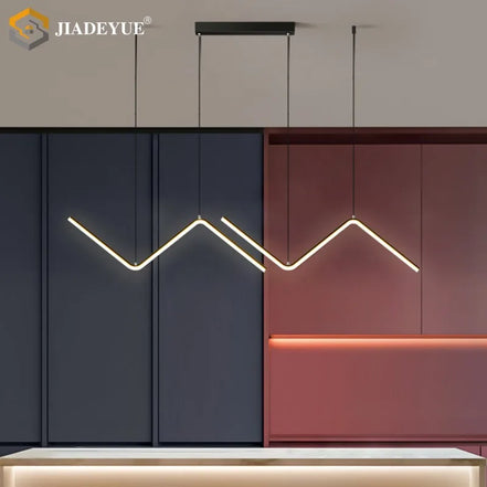 Modern LED irregular long chandelier adjustable chandelier dining room bedroom kitchen home decoration lighting