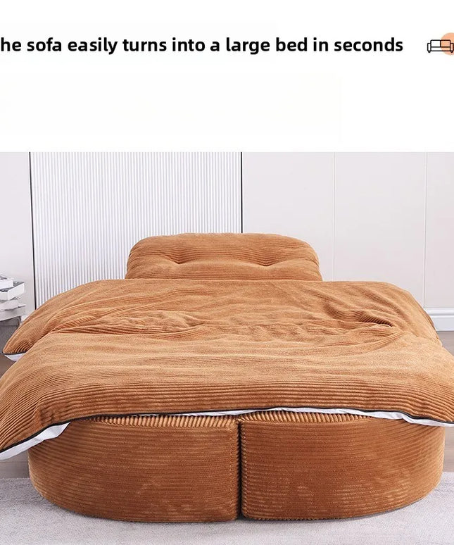 Living Room Corduroy Sofa Vacuum Compressed Sponge Bedroom Multifunctional Sofa Bed Comfortable Remove Washable Home Decoration