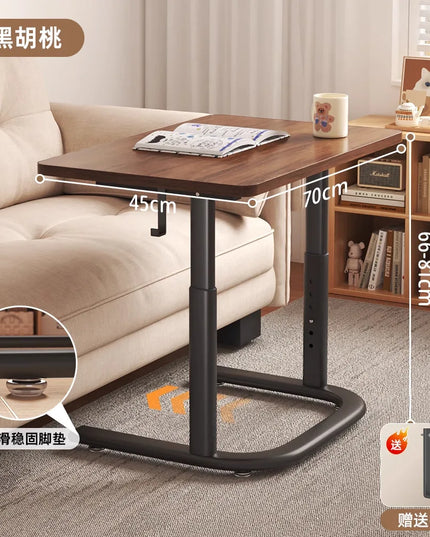 Height-adjustable Stone Study Desk Simple Movable Bedside Sofa Side Table for Balcony Bedroom Small Apartment