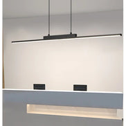 Modern LED Chandelier Featuring Minimalist Linear Panel Design 80/100cm Textured Pendant Light For Dining Rooms Bedrooms  Studie