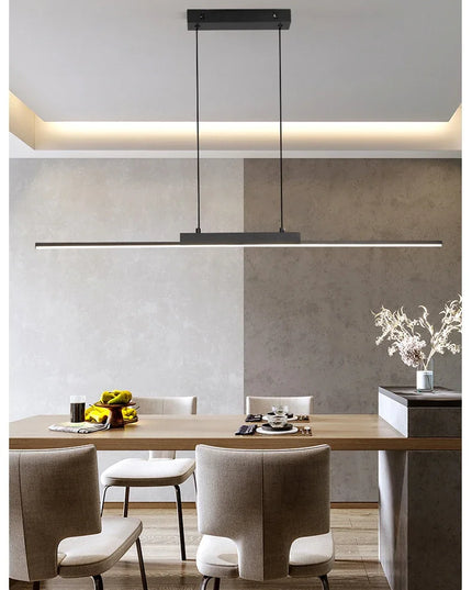 Modern LED Chandelier Featuring Minimalist Linear Panel Design 80/100cm Textured Pendant Light For Dining Rooms Bedrooms  Studie