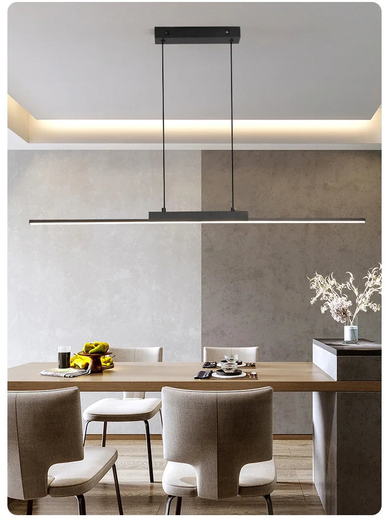 Modern LED Chandelier Featuring Minimalist Linear Panel Design 80/100cm Textured Pendant Light For Dining Rooms Bedrooms  Studie