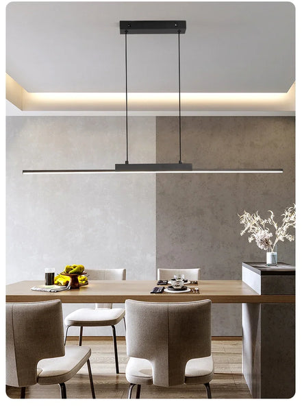 Modern LED Chandelier Featuring Minimalist Linear Panel Design 80/100cm Textured Pendant Light For Dining Rooms Bedrooms  Studie