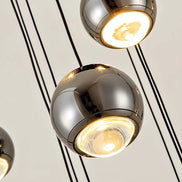 Modern LED Crystal Chandelier Art Decor Ball Long Hanging Lamps for Staircase Minimalist Round Gold Creative Lighting Fixtures