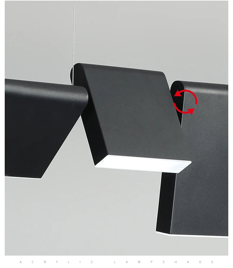 Modern danish Chandelier Design Rotatable Black Led minimalist light Dining Room Decor Led Lamp Bar Loft coffee tables lights
