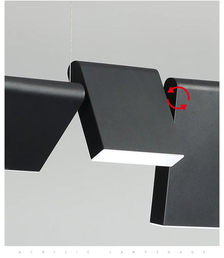 Modern danish Chandelier Design Rotatable Black Led minimalist light Dining Room Decor Led Lamp Bar Loft coffee tables lights