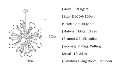 Modern Global Led Chandelier Kitchen Restaurant Living Room Pendant Lamp Organic Glass Acrylic Artificial Satellite Decor Lights