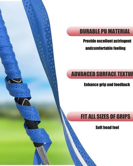 PU Leather Golf Club Grip Tape, Non-Slip Sweatproof, Quick and Easy Replacement, Enhances Swing Stability
