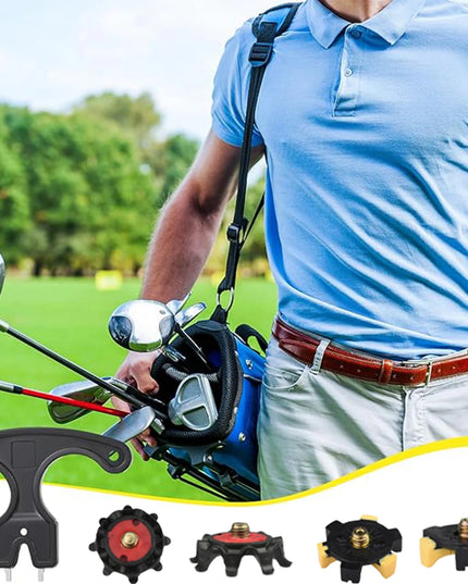 14 Pieces of Golf Metal Threaded Shoe Nails (with Wrench), Anti-slip Traction Nails for Golf Shoes, and Golf Accessories