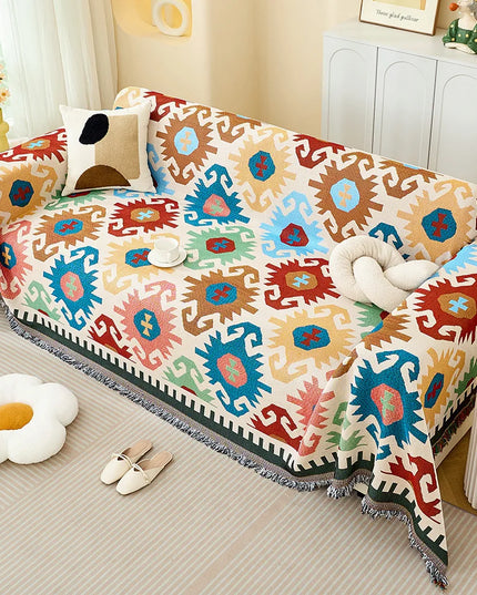Sofa Towel  with Full Coverage Ins Cream Wind Cotton Yarn Camping Blanket Sofa Cushion Cover All  Season Universal All Inclusive
