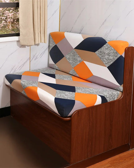 2pcs/set Elastic RV Dinette Cushions Covers Floral Print Spandex Armless Sofa Cover Camper Car Bench Cover Furniture Protector