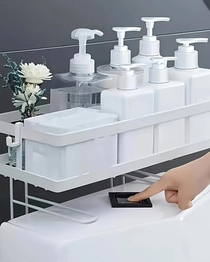 Space Saver Over Toilet Shelf, No Drill Bathroom Organizer for Towels & Toiletries,Maximizes Vertical Storage in Small Bathrooms