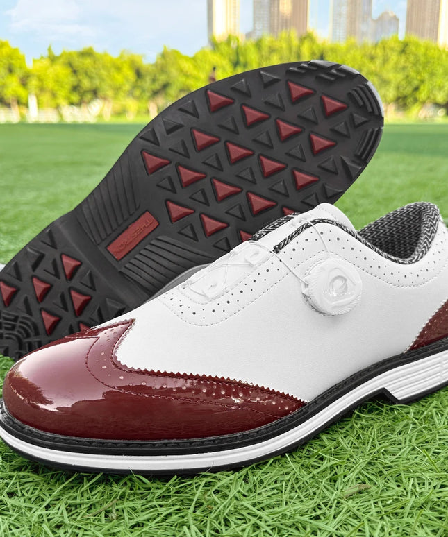 New Men's Golf Shoes Are Easy To Put On And Take Off. Made Of Genuine Leather Material, They Are Non Slip And Casual Sports Shoe