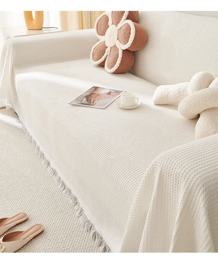 Sofa Towel  with Full Coverage Ins Cream Wind Cotton Yarn Camping Blanket Sofa Cushion Cover All  Season Universal All Inclusive