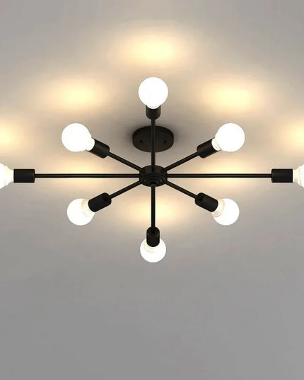 Modern Chandelier  Industrial  Living Room Black E27 Hotel Hall Home Decor Parlor Retro Simple Household Art Pendant Lights