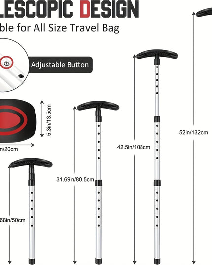Portable Golf Travel Bag Support Pole, Fully Adjustable to Protect Clubs, Umbrella Anti-Impact Support CoverProtector and Alumin