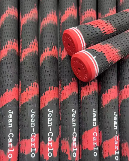 Jean Carlo Golf Grips Rubber 60R Standard Driver Hybird Irons Woods Wedges Universal Golf Club Grip Black with Red