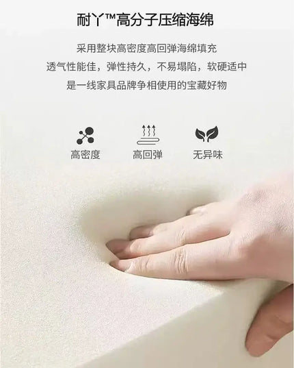 Compressed fabric sofa corduroy small unit straight row full sponge sofa without skeleton tofu block sofa