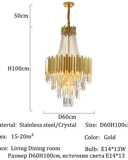 Modern Chandeliers for Living Room Chandelier Luxury Crystal Chandelier Ceiling Lights Lustre Salon Loft Pendant Lighting Lamps