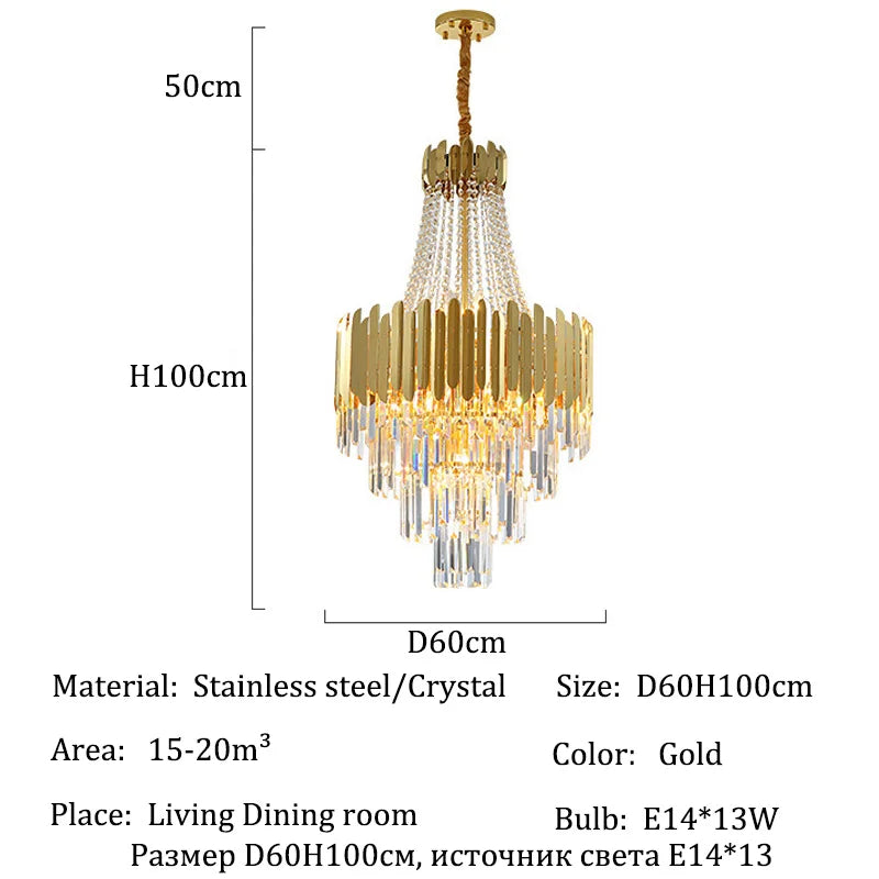 Modern Chandeliers for Living Room Chandelier Luxury Crystal Chandelier Ceiling Lights Lustre Salon Loft Pendant Lighting Lamps