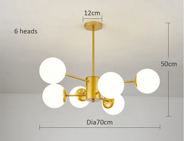 Modern Glass led Chandelier Lighting Ceiling Chandeliers Light For Dining Living Room Bedroom Kitchen Indoor Lustre Fixture Lamp