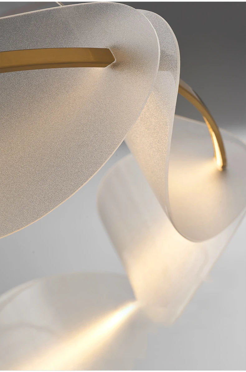 Modern leaf chandelier luxury designer Acrylic ring light Dining Room Home Bedroom Kitchen Hanging Lights Decor sofa living room