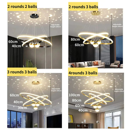 Modern led dining room chandeliers simple ring chandelier living bedroom Lights home indoor lighting decorative Pendant Lamps