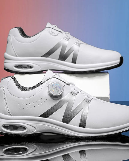 Golf Shoes Air Cushion Men Sports Running Driving Shoes Breathable Lightweight Comfortable Athletic Nonskid Rotating Sneakers