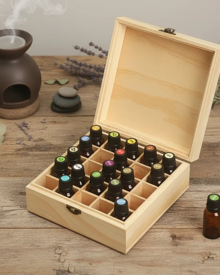 Essential Oil Storage Box New Wooden 12/15/16/25 Slots Durable Essential Oil Carry Case Essential Oil Organizer Travel Use