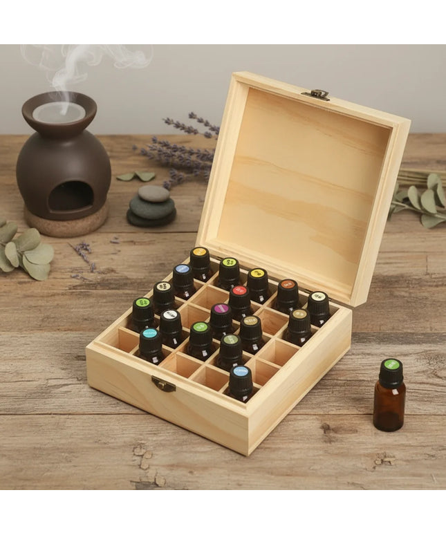 Essential Oil Storage Box New Wooden 12/15/16/25 Slots Durable Essential Oil Carry Case Essential Oil Organizer Travel Use