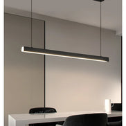 Modern LED linear chandelier for dining room office white bar pendant lights kitchen island lighting black minimalist lamp