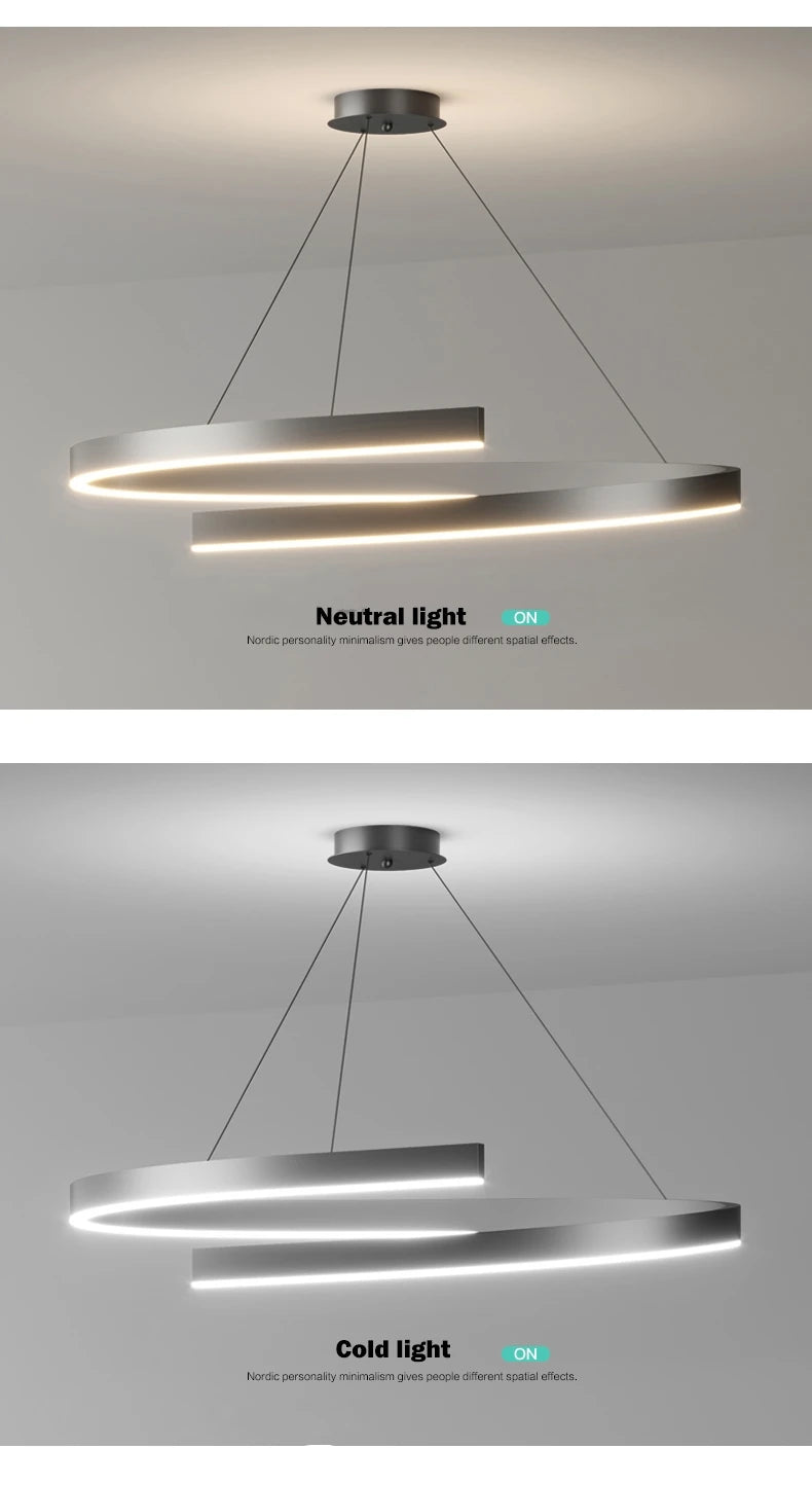 Modern LED spiral chandelier is suitable for living room dining room bedroom study villa home decoration lighting room decoratio